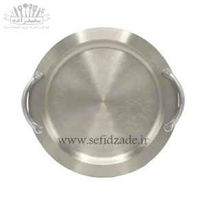 سینی پذیرایی استیل گرد قیطاسی کد 1003