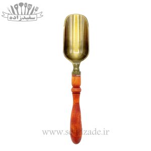 قاشق آجیل خوری سرتاس دسته چوبی نوین