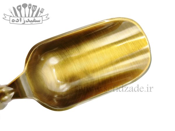 قاشق آجیل خوری سرتاس دسته چوبی نوین