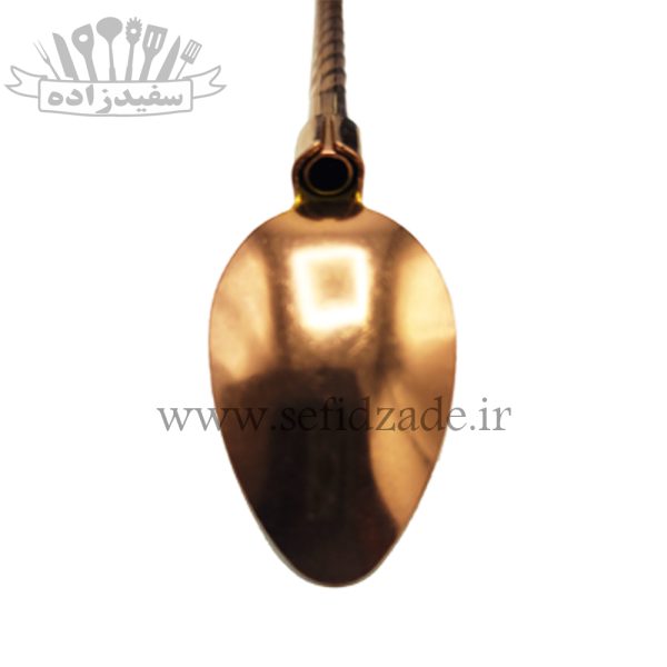 قاشق شربت خوری نی دار تمام استیل مسی با برس شستشو