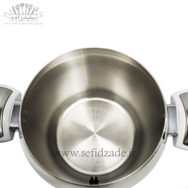 کتری و قوری استیل دستی لوکس دسته سفید 5 لیتری
