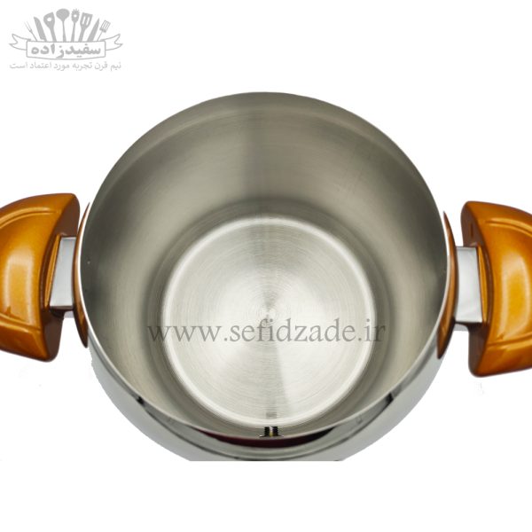 کتری و قوری استیل دستی لوکس دسته عسلی 5 لیتری