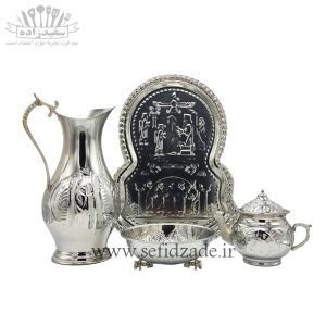 سرویس سماور 4 پارچه برنجی قلمزده کد 01
