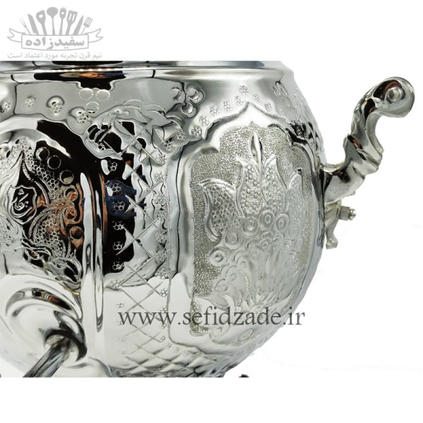 سماور گازی شاهکار مدل کره ای قلمزده گل 12 لیتری