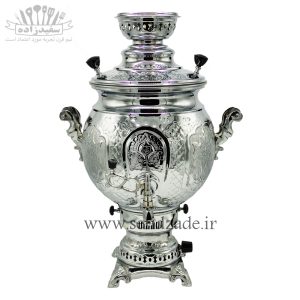 سماور گازی شاهکار مدل کره ای قلمزده گل 12 لیتری