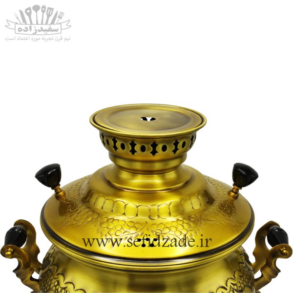 سماور گازی شاهکار مدل پانیذ قلمزده آنتیک 7 لیتری