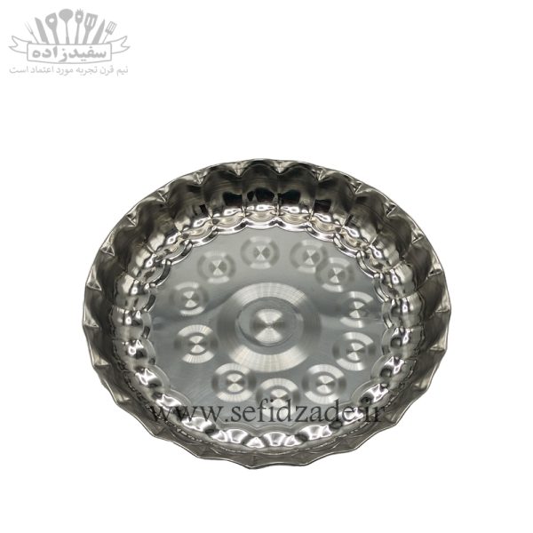سینی استیل لب کنگره طرح موج سایز 19 سانتی