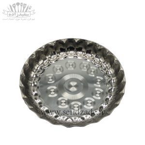 سینی استیل لب کنگره طرح موج سایز 20 سانتی