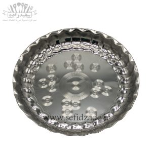 سینی استیل لب کنگره طرح موج سایز 23 سانتی