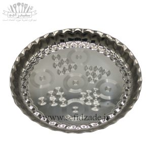 سینی استیل لب کنگره طرح موج سایز 29 سانتی