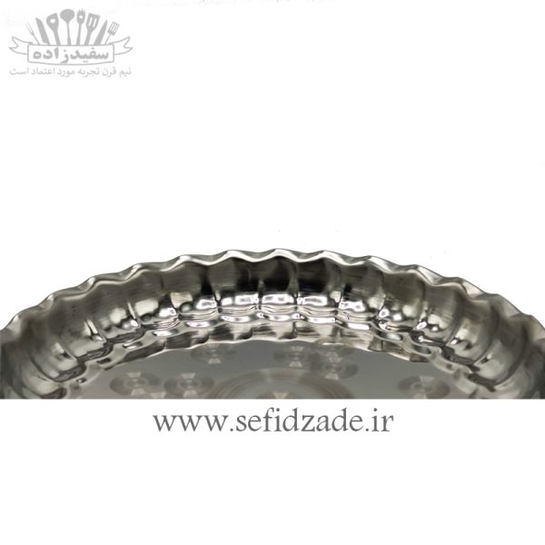 سینی استیل لب کنگره طرح موج سایز 19 سانتی