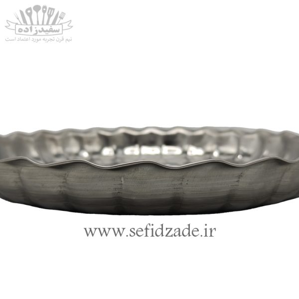 سینی استیل لب کنگره طرح موج سایز 19 سانتی