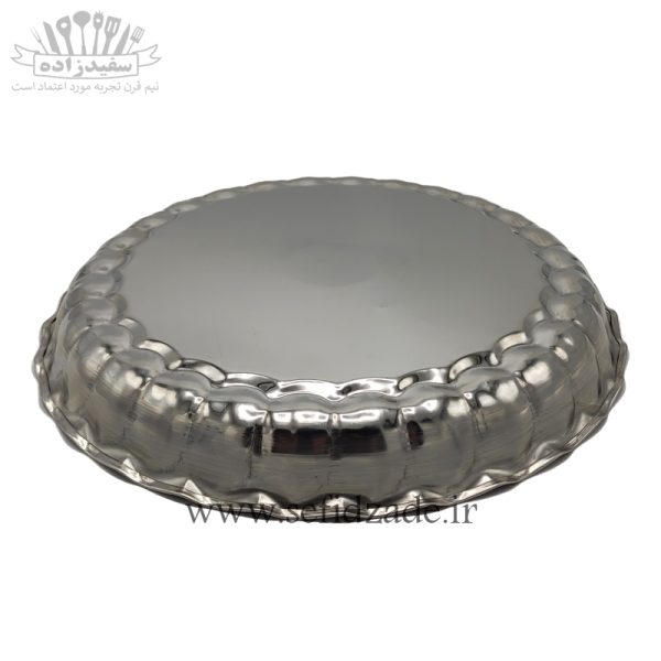 سینی استیل لب کنگره طرح موج سایز 19 سانتی