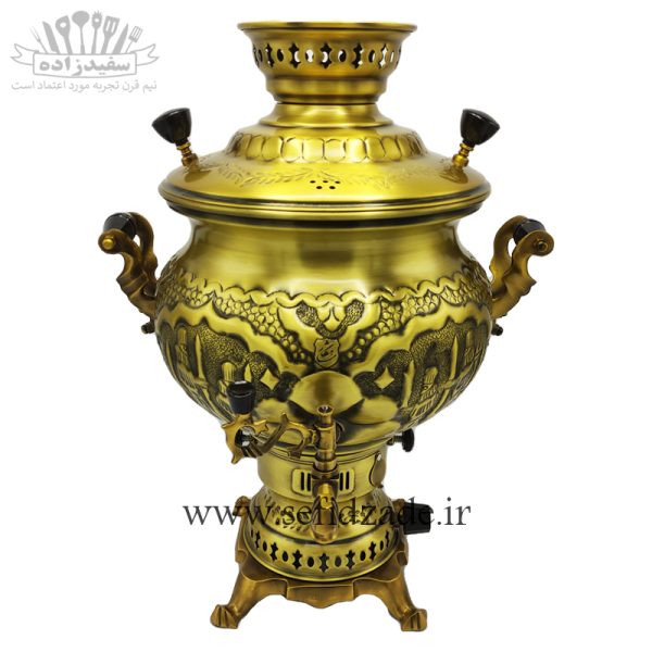 سماور گازی شاهکار مدل مهدیس قلمزده هخامنشی آنتیک 8 لیتری