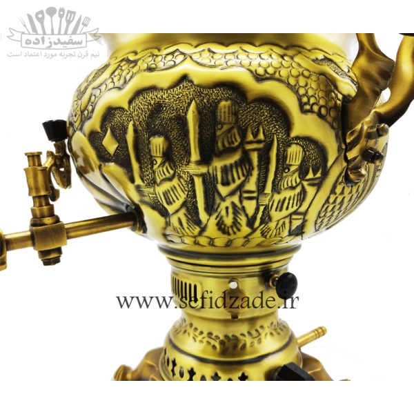 سماور گازی شاهکار مدل مهدیس قلمزده هخامنشی آنتیک 8 لیتری