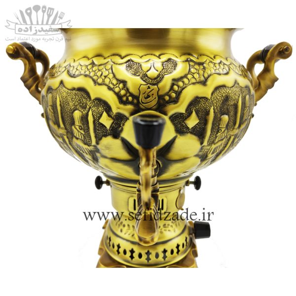 سماور گازی شاهکار مدل مهدیس قلمزده هخامنشی آنتیک 8 لیتری
