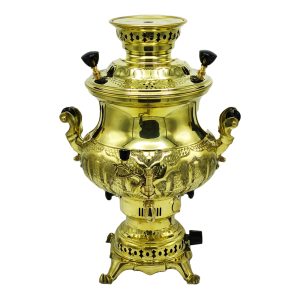 سماور گازی شاهکار مدل پارسیان قلمزده زرد 6 لیتری