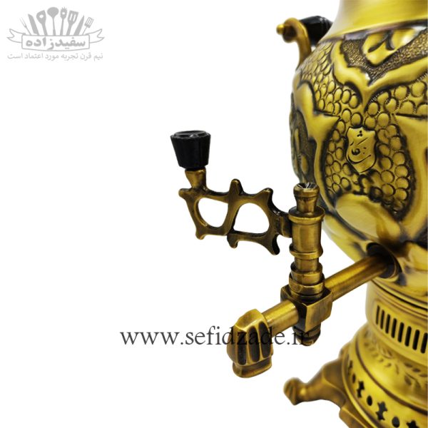سماور گازی شاهکار مدل پانیذ قلمزده آنتیک 7 لیتری