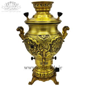 سماور گازی شاهکار مدل پانیذ قلمزده آنتیک 7 لیتری