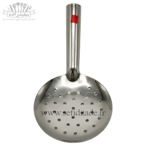 کفگیر برنج سوراخدار استیل دسته لوله ای 13 سانتی