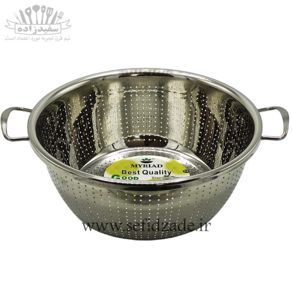 آبکش استیل دسته دار مایریاد سایز 34 سانتی