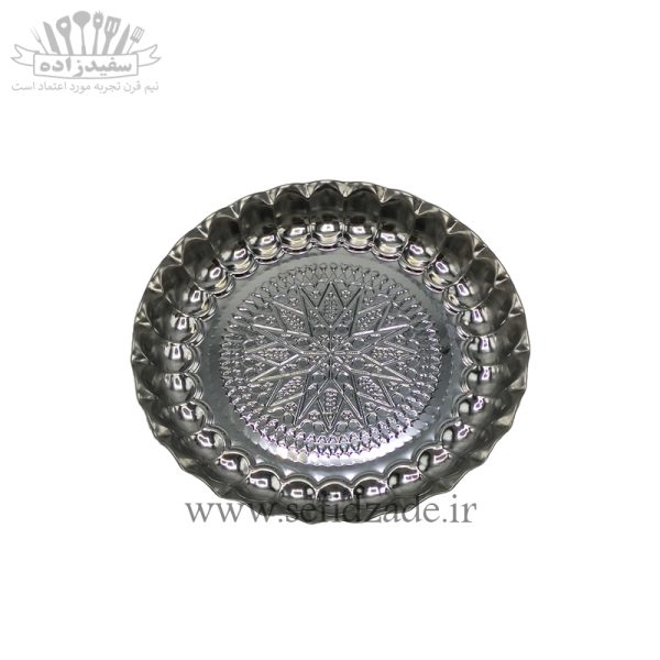سینی استیل لب کنگره طرح لوزی سایز 24 سانتی