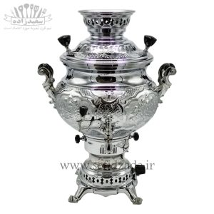 سماور گازی شاهکار مدل مهدیس قلمزده گل و مرغ 6 لیتری
