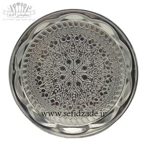 سینی استیل عینکی طرح لوزی سایز 31 سانتی