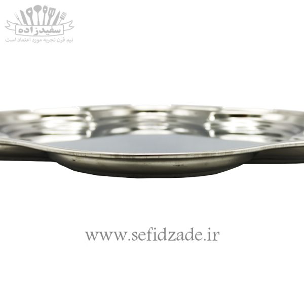 سینی استیل شش قل ساده 33 سانتی