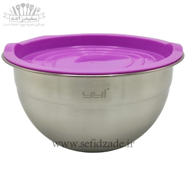 سرویس کاسه استیل دربدار yyi مدل ساده درب رنگی