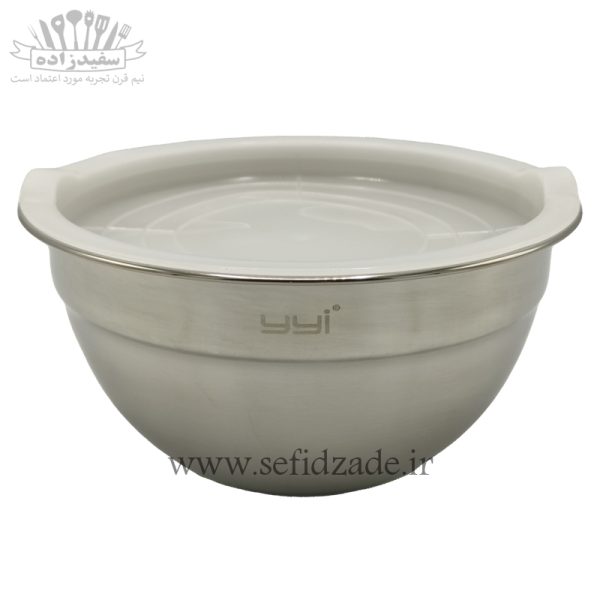 سرویس کاسه استیل دربدار yyi مدل ساده درب سفید