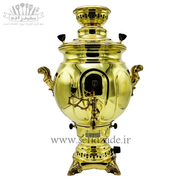 سماور گازی شاهکار مدل کره ای زرد 12 لیتری