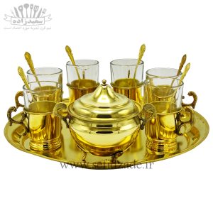 سرویس چایی خوری 20 پارچه برنجی مدل ساده