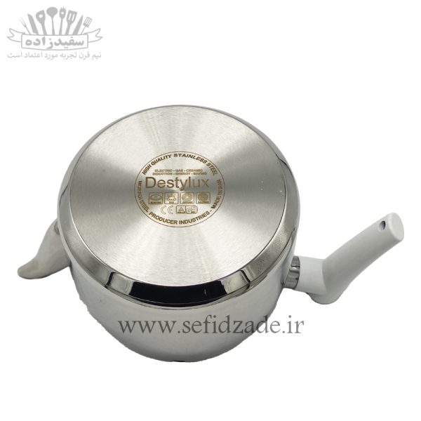 کتری و قوری لوله دار دستی لوکس 803 دسته سفید 2.5 لیتری