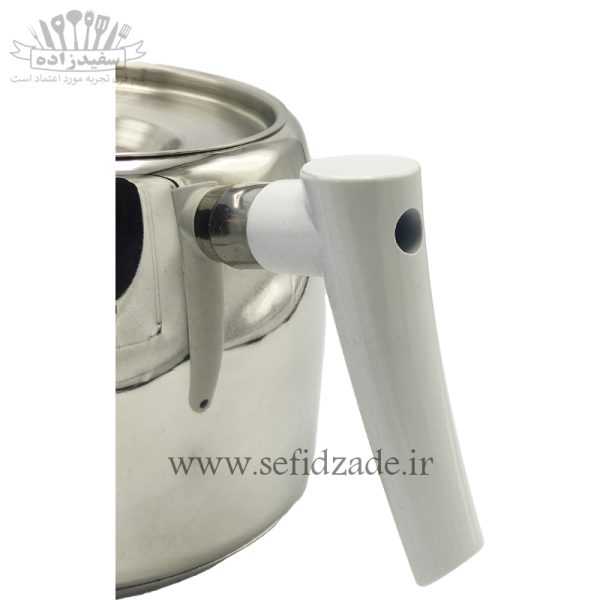 کتری و قوری لوله دار دستی لوکس 803 دسته سفید 2.5 لیتری