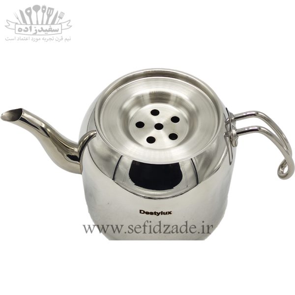 کتری و قوری لوله دار دستی لوکس 802 دسته استیل 2.5 لیتری