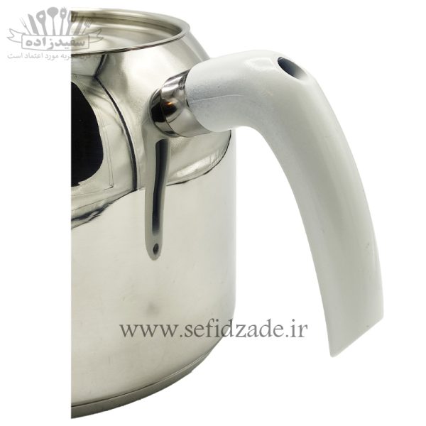 کتری و قوری لوله دار دستی لوکس 802 دسته سفید 2.5 لیتری