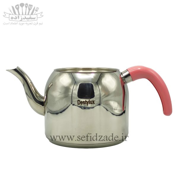 کتری و قوری لوله دار دستی لوکس 802 دسته صورتی 2.5 لیتری