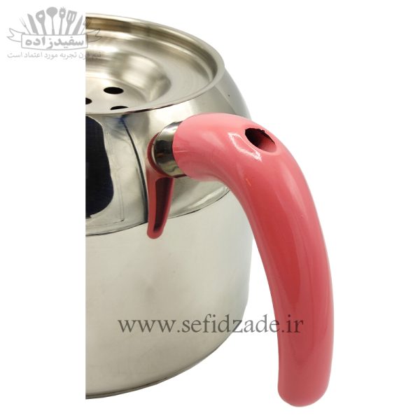 کتری و قوری لوله دار دستی لوکس 802 دسته صورتی 2.5 لیتری