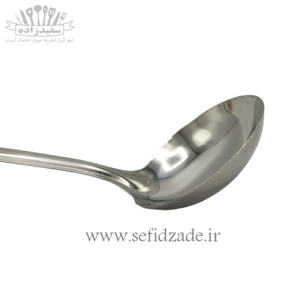 ملاقه استیل دسته چوب