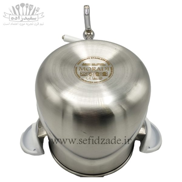 کتری و قوری استیل دستی لوکس 309 کف ساده 5 لیتری