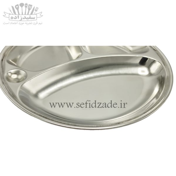 سینی سلف استیل گرد سه خانه قطر 30