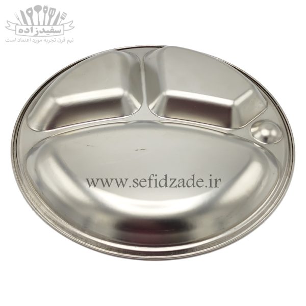سینی سلف استیل گرد سه خانه قطر 30