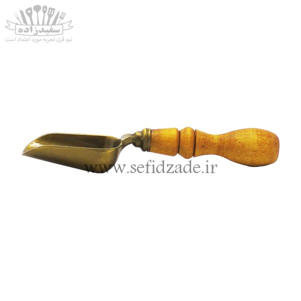 قاشق آجیل خوری سرتاس دسته چوبی کوچک نوین