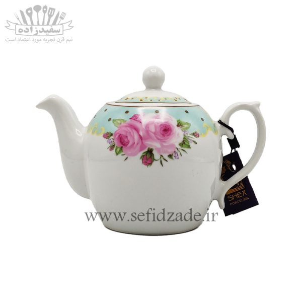 قوری چینی شکس (SHEX) مدل مجید گل آبی 500ml