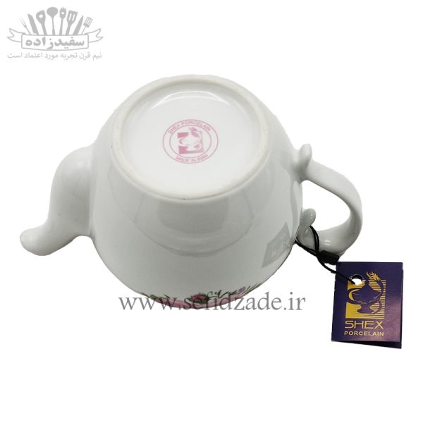 قوری چینی شکس (SHEX) مدل مجید گل صورتی 750ml