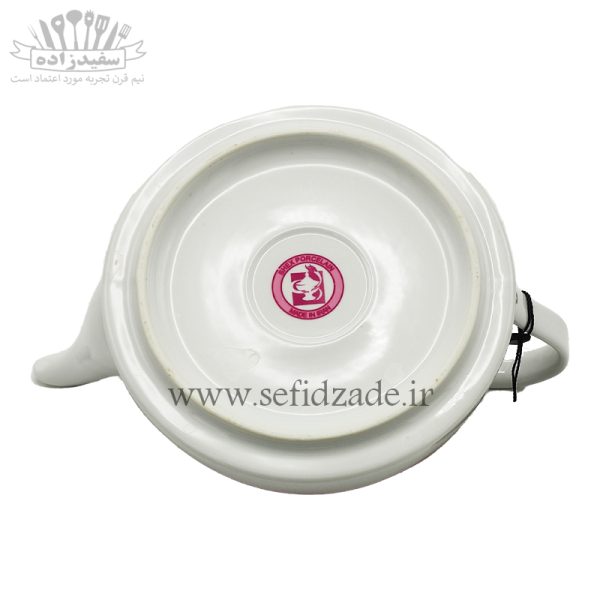 قوری چینی شکس (SHEX) مدل دریا حاشیه آبی کف پهن