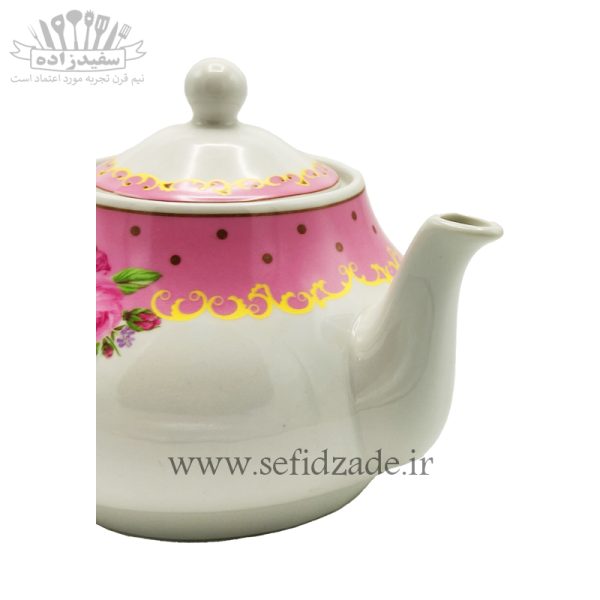 قوری چینی شکس (SHEX) مدل دریا حاشیه صورتی 750ml