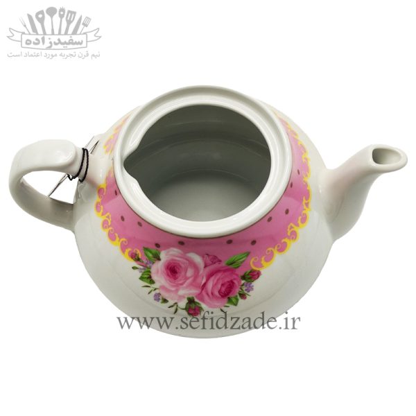 قوری چینی شکس (SHEX) مدل دریا حاشیه صورتی 750ml