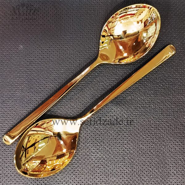 سرویس قاشق چنگال رولنزا 18 نفره 106 پارچه تمام طلایی 036